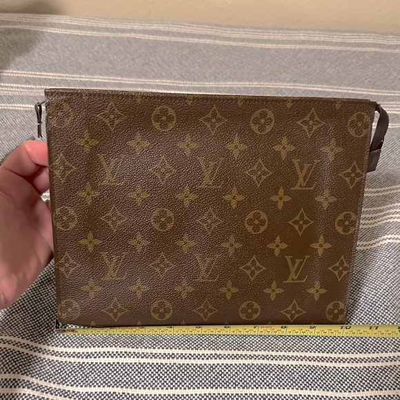 LOUIS VUITTON Monogram Toiletry Bag 10X7inch old style zipper VINTAGE Authentic - Picture 1 of 8